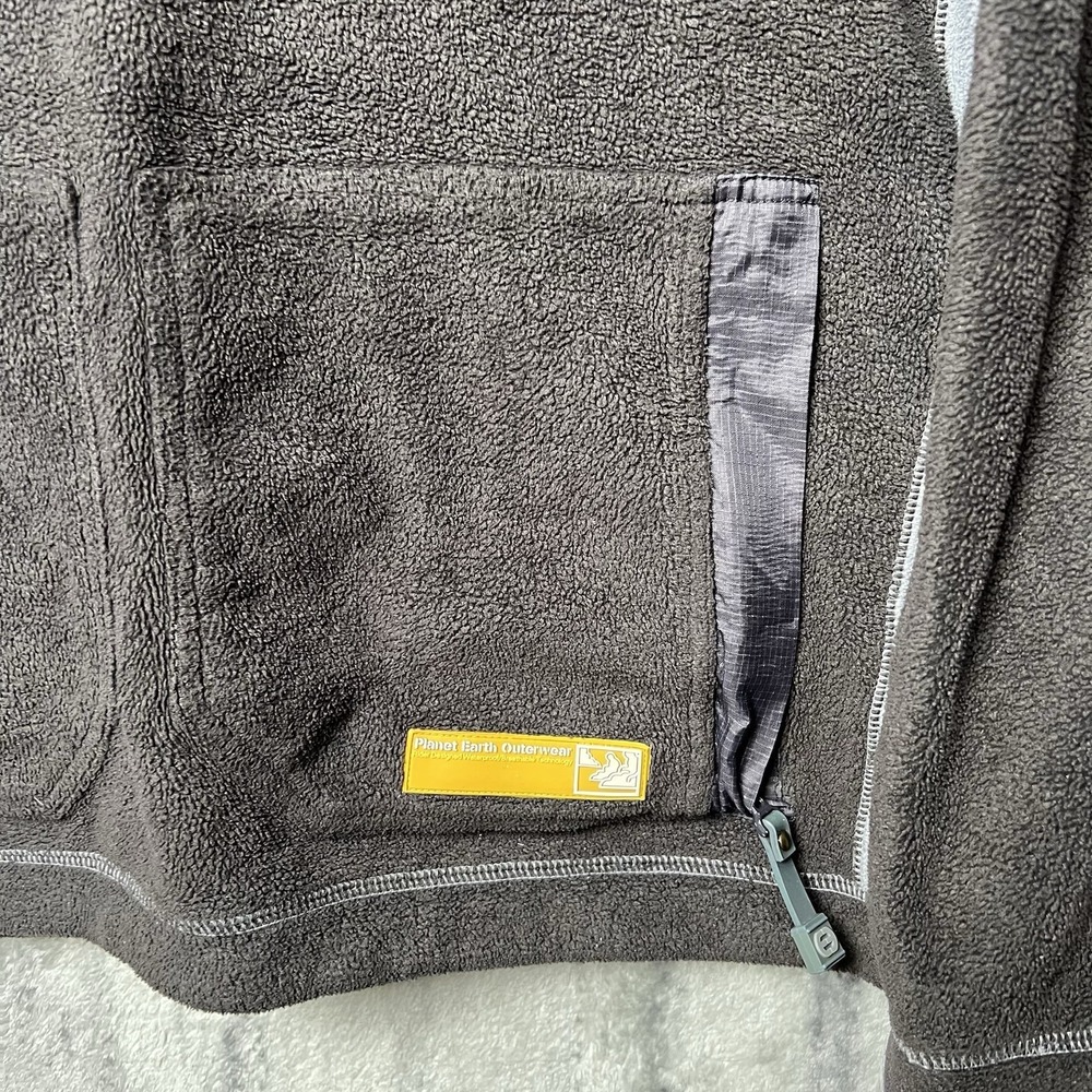 Vintage 90s Y2K Planet‎ Earth Hoodie Mens Medium Gray Baggy Skate Streetwear - Picture 4 of 9
